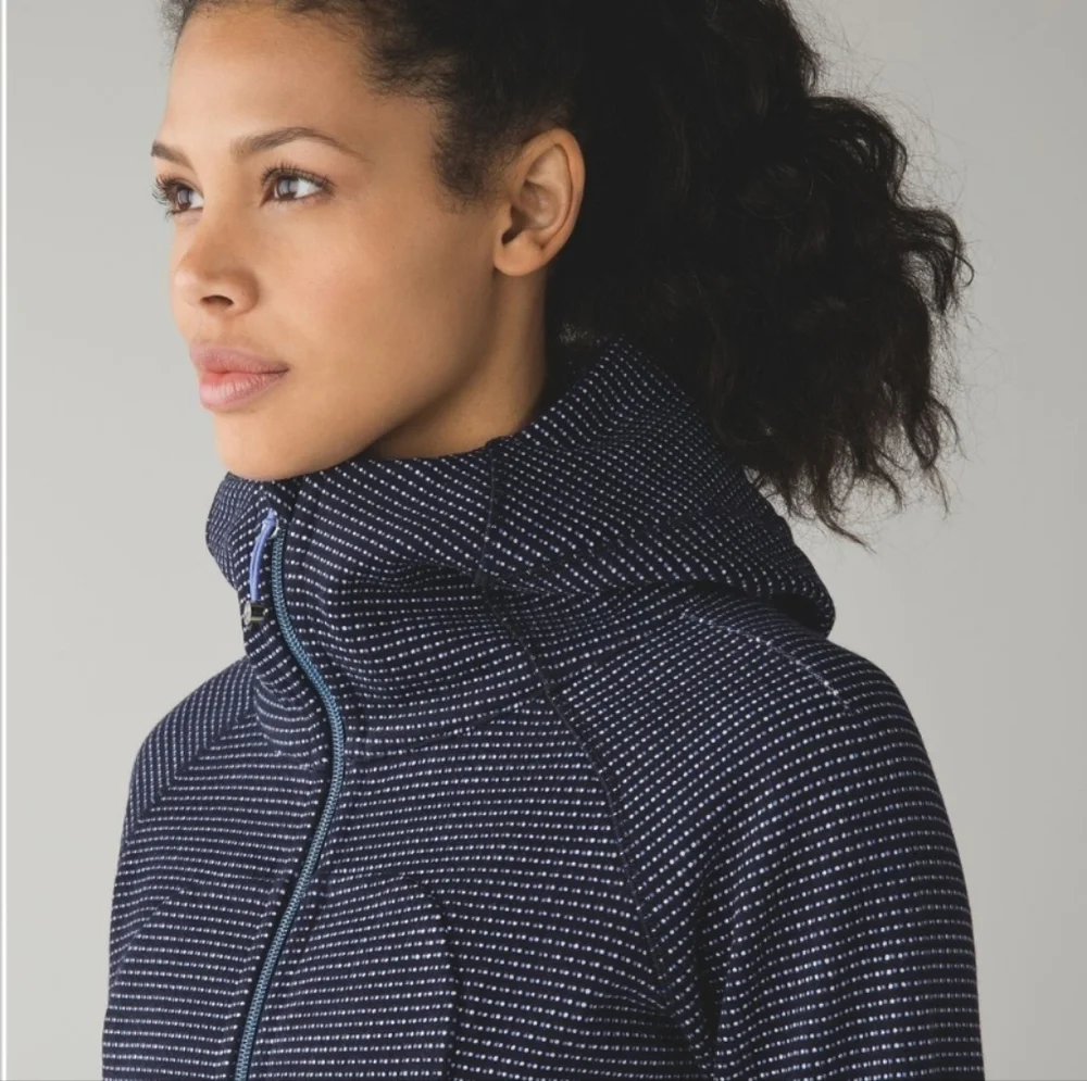 Lululemon Full Zip Scuba Hoodie III Double Dot Naval Blue Lullaby Purple Size 2